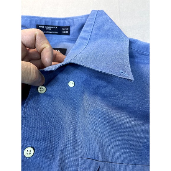 Nautica Shirt Mens 16.5 16‎ 1/2 32 33 Blue Casual Button Up Long Sleeve Oxford - Picture 6 of 14